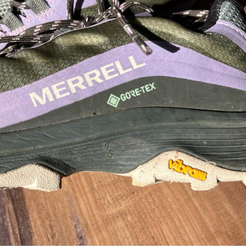 Merrell Women's 9 Moab Speed Waterproof Low Hiking Boots Lichen Purple Lace Up - Picture 5 of 11